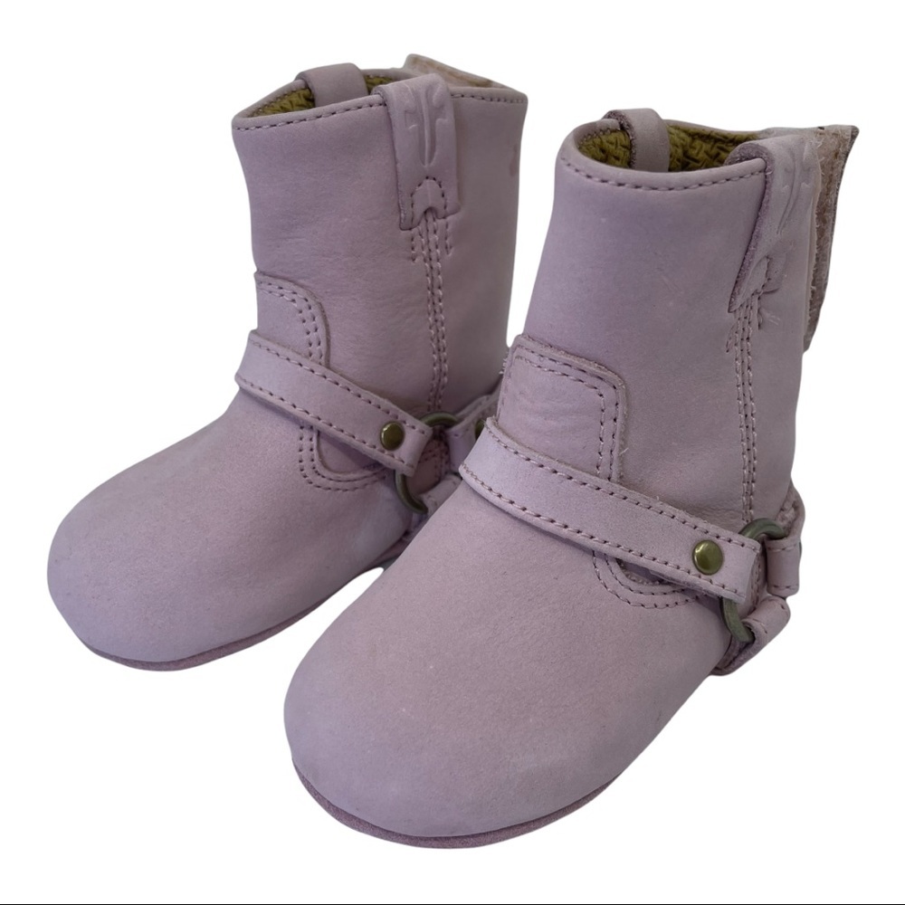 Frye Pink Leather Baby Booties Boots 2M